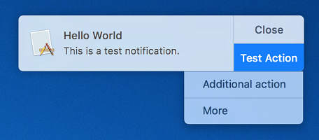 Alert notification on macOS