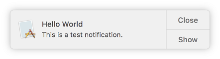 Notification on macOS